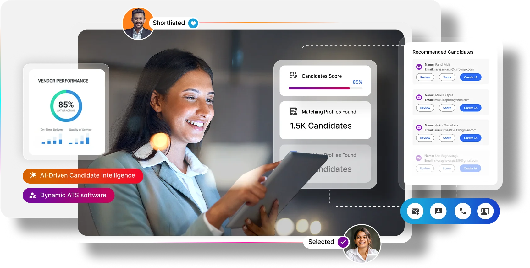 ATS dashboard showing recruitment analytics
