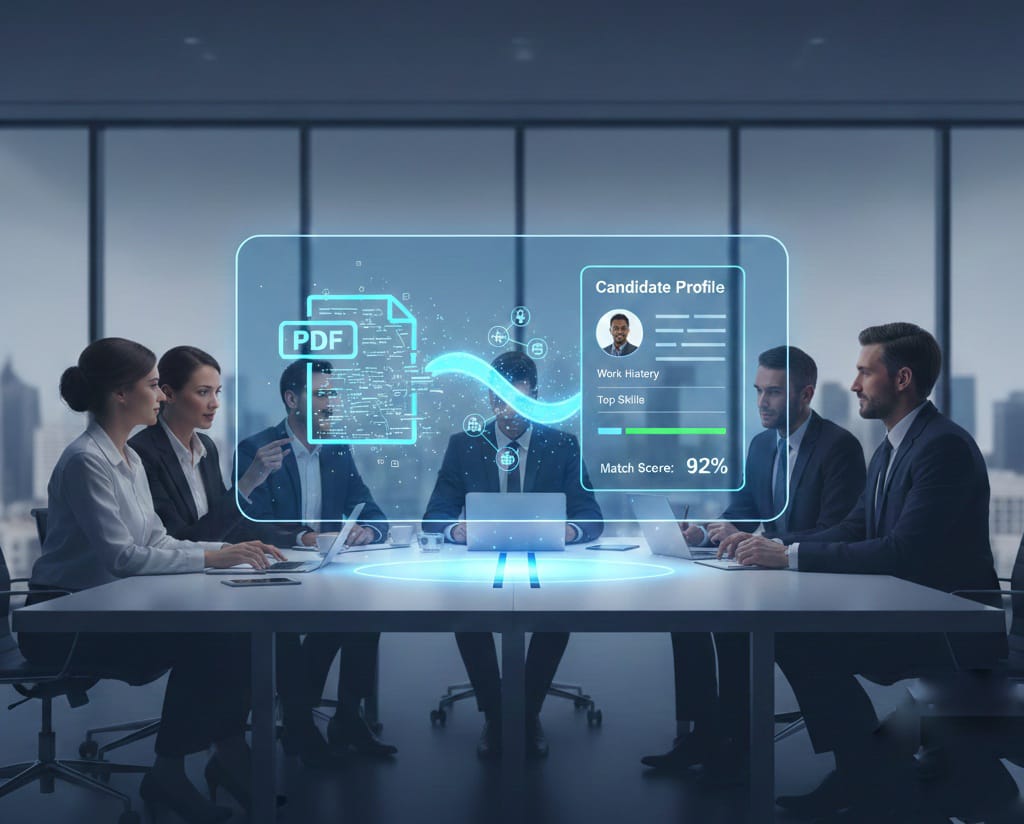 Automated resume extraction converts PDFs into structured, searchable candidate profiles in seconds to accelerate hiring.