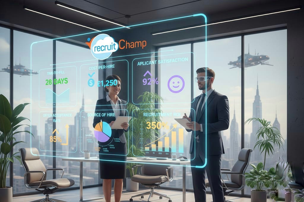 AI-driven ATS recruitment metrics dashboard 2026 showing optimization growth, reduced time-to-hire, and automation ROI.